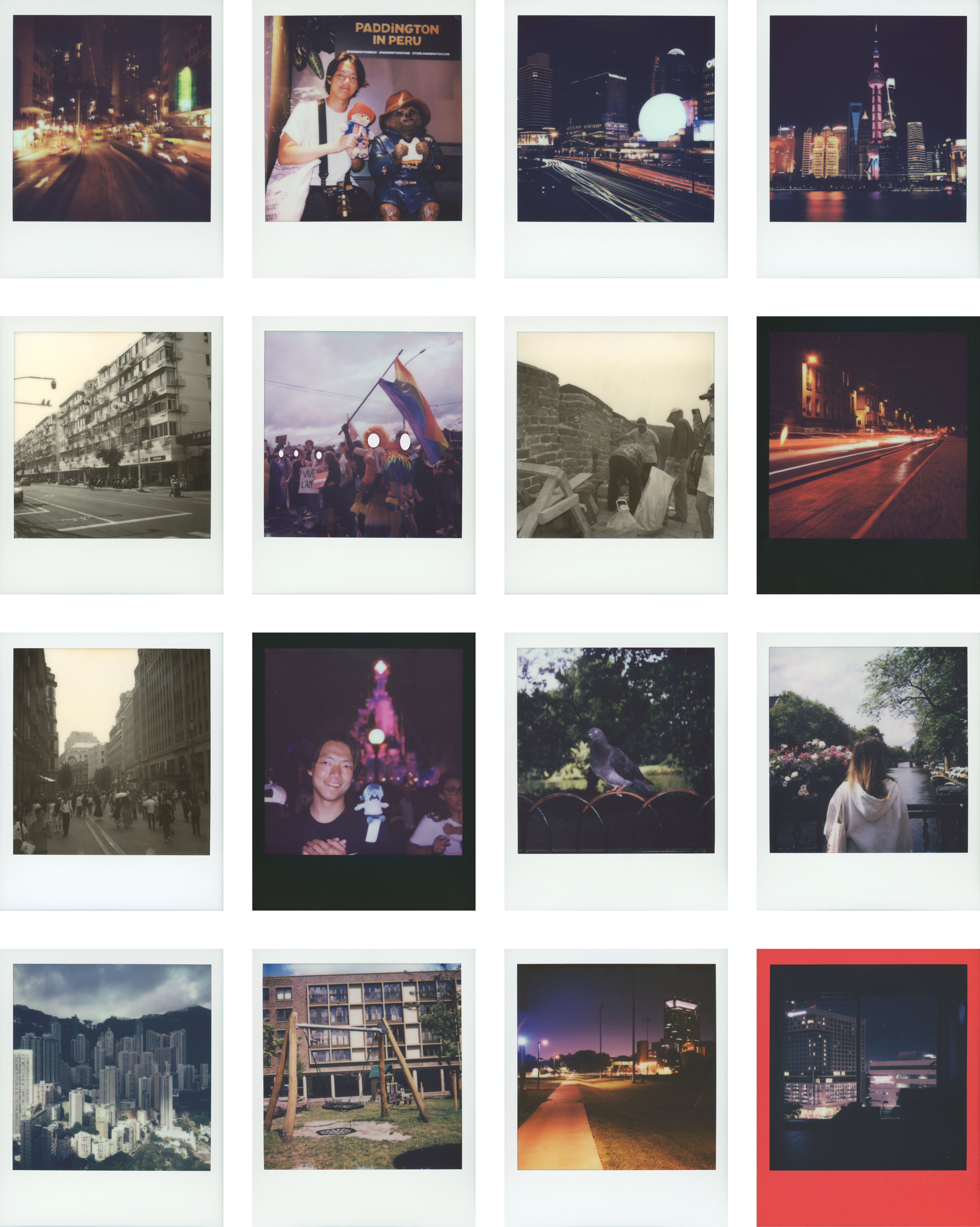 A collection of 16 photos shot on the Polaroid Flip